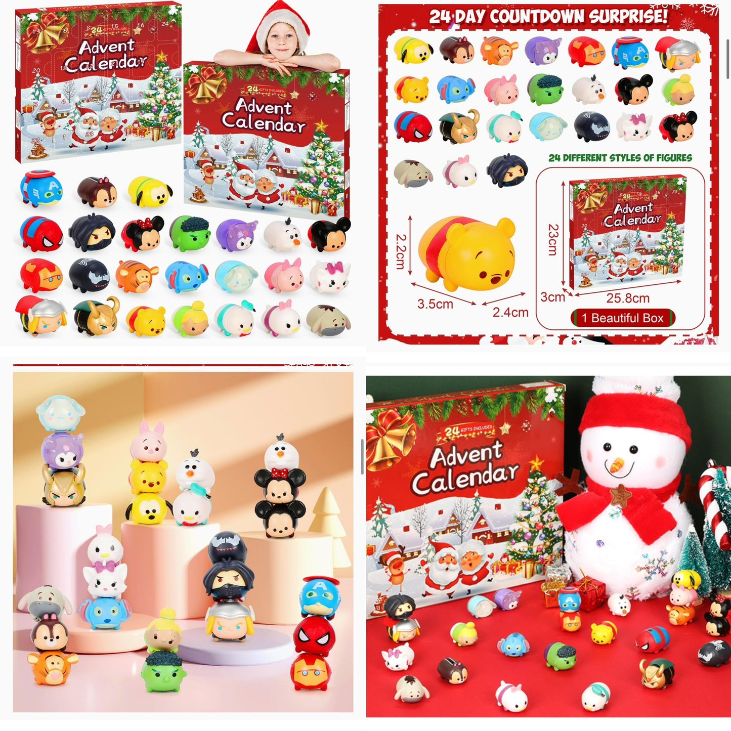 🏷️Pre-order📦UK🇬🇧2024 Christmas Countdown Calendar Mini Cartoon Toy