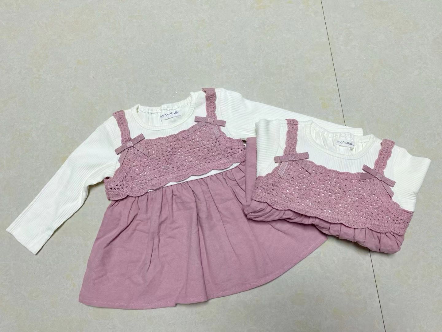 ‼ ️Hong Kong spot‼ ️Autumn original mamaraku long-sleeved fake two-piece skirt