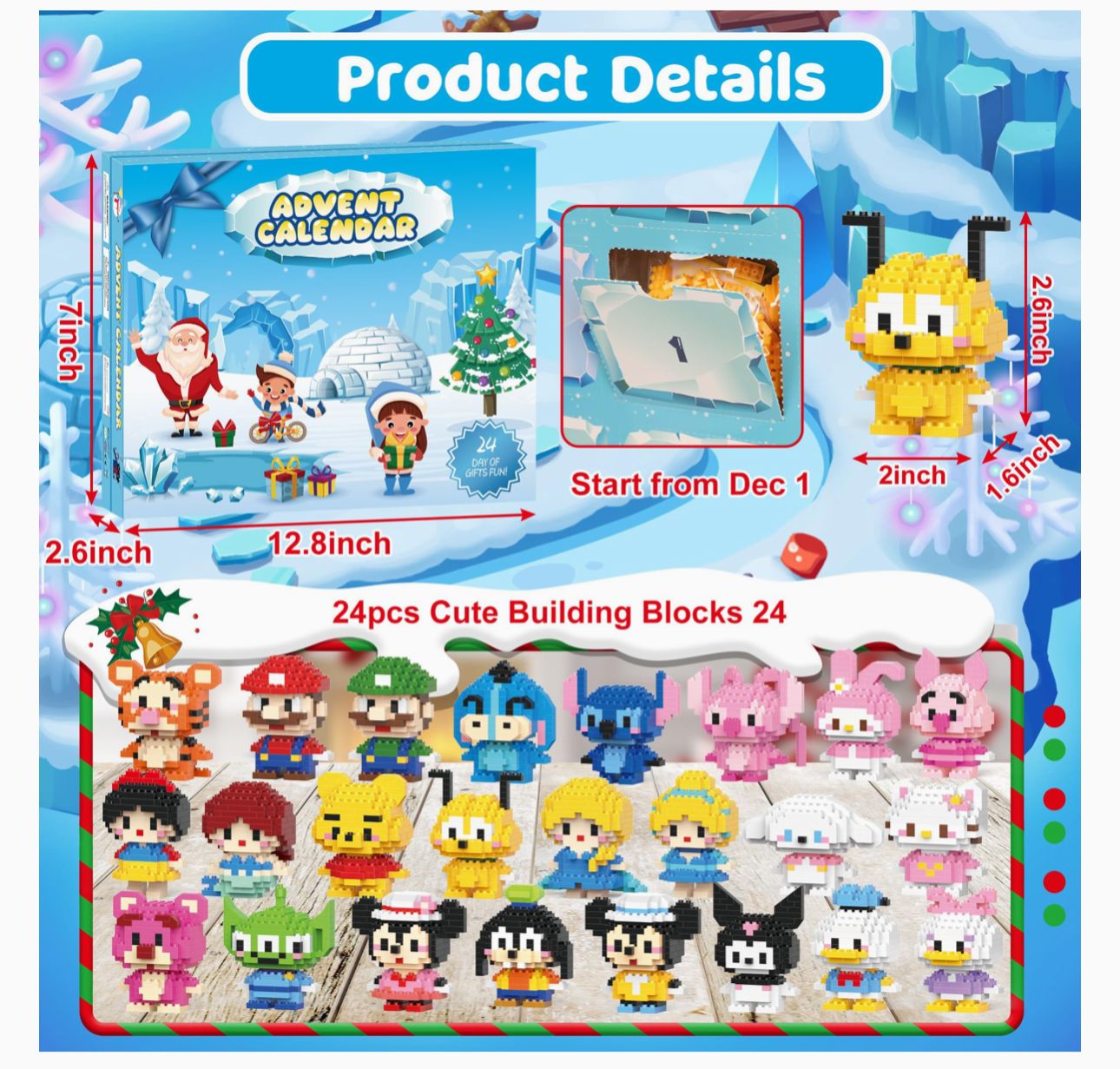 Christmas countdown building blocks delivered directly from the UK