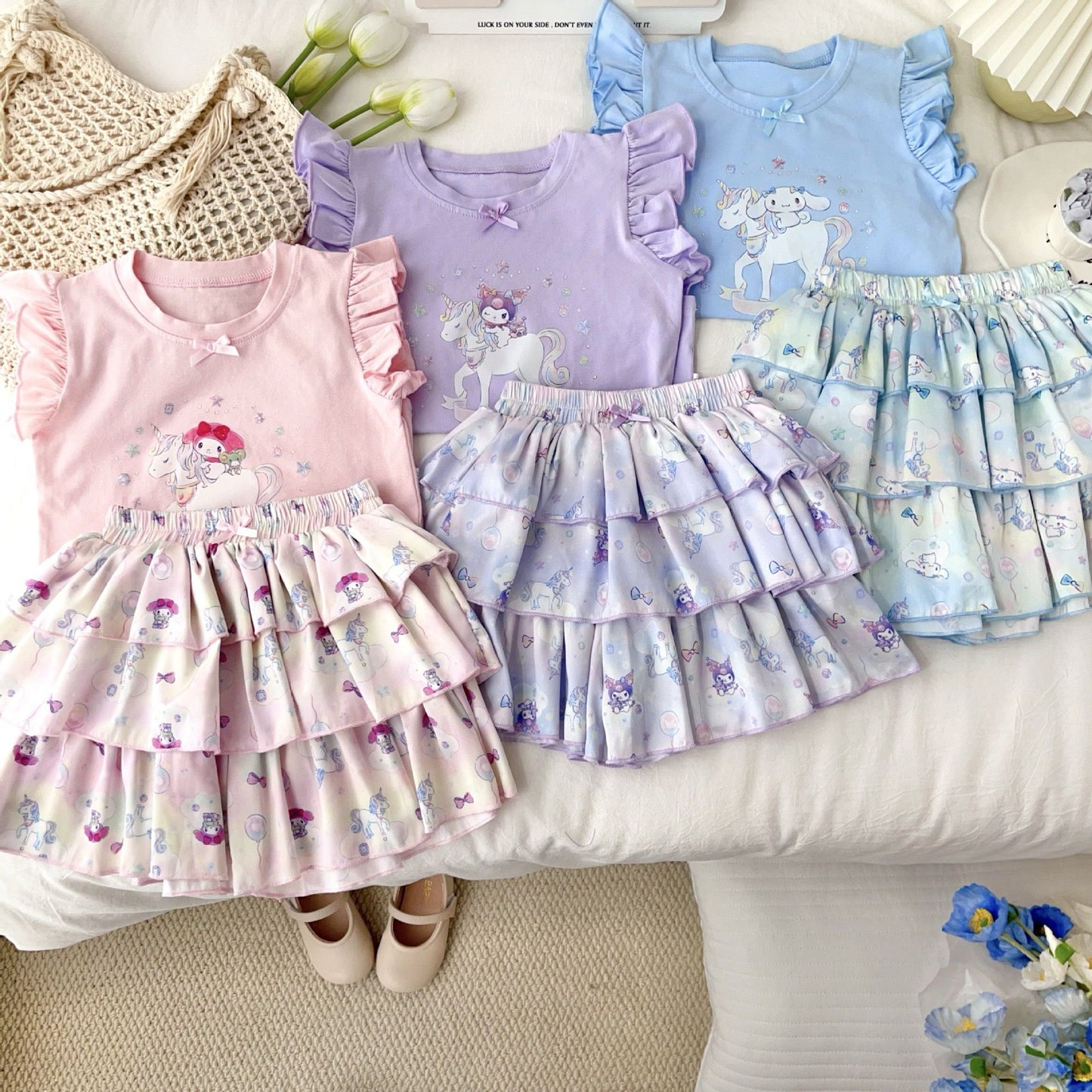 Sanrio 25th New Year Cake Skirt Pants Set