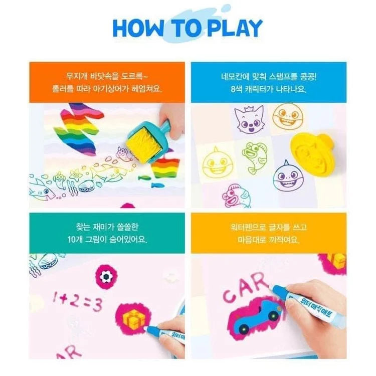 BABY SHARK Ink Painted Canvas Play Mat